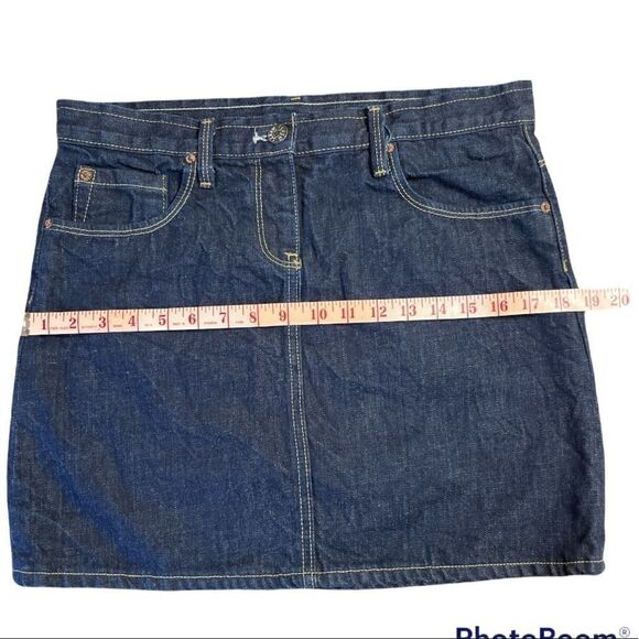 J.Crew Crinkle Effect Blue Denim Jean Mini Skirt Size S - Picture 6 of 7